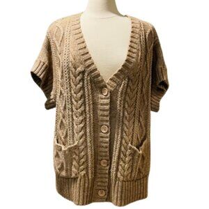Vintage Orvis Alpaca Blend Cable Knit Cardigan Sweater Size XL